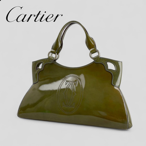 ■Cartier■ マルチェロ ドゥ カルティエ エナメルハンドバッグ グリーン 