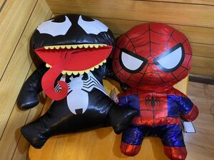 美品！SEGA 2体セットスパイダーマン　ヴェノム　MARVEL Kawaii Art Collection ギガジャンボメタリック生地ぬいぐるみ　タグ付き