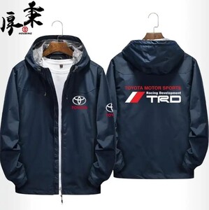 03★新品★トヨタ TRD★モータースポーツ ロゴ アウトドアスポーツウェア ジッパーパーカー スウェット 釣り服 冬服★紺★