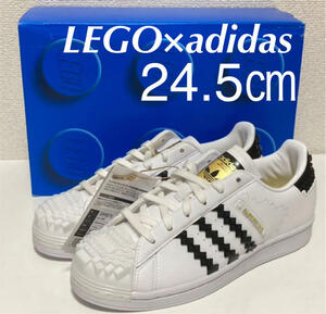 【限定品】24.5㎝ 完売 新品 adidas × LEGO SUPERSTAR アディダス × レゴ スーパースター 白×黒 ADIDAS/レゴブロック スニーカー