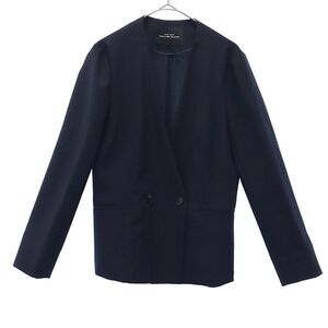 グリーンレーベルリラクシング ノーカラージャケット 40 ネイビー green label relaxing ユナイテッドアローズ レディース