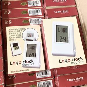 【新品・デッドストック】大量！ Logo clock ロゴクロック 置き時計 30個セット アラーム付き デコ素材・粗品などに