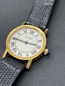 1円 Cartier カルティエ 手巻き 腕時計 稼働品 18KEP 70年代製 希少品 コレクター 