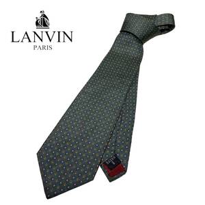 LANVIN ランバン SILK シルク素材 グリーン ネクタイ メンズ スーツ