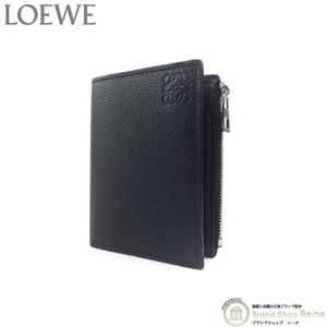 ロエベ （LOEWE） スリム コンパクトウォレット 二つ折り 財布 C660W73X01 ブラック（美品）中古