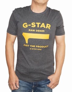 ジースターロウ G-STAR-RAW 半袖Tシャツ グレー D17325 メンズ ロゴ 夏物 ジースターロゥ 表記サイズS