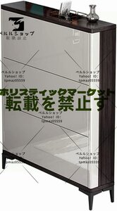 玄関収納靴箱 レトロな入口の下駄箱収納棚 靴棚靴の保管 3層の斜めの引き出し スリムなトレンディな大容量 60x17x120 cm