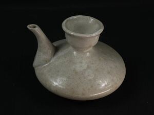 【福蔵】酒器 徳利 酒注 酒燦器 萩焼 在銘 天鵬？高8cm