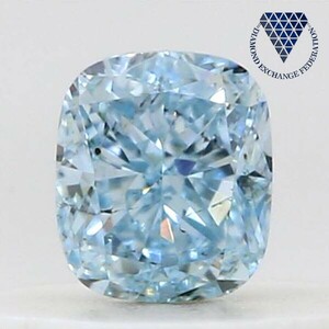 0.16 ct FANCY INTENSE GREEN BLUE CUSHION GIA 天然 ダイヤモンド ルース DIAMOND EXCHANGE FEDERATION