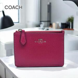 COACH コーチ コインケース ピンク レザー 