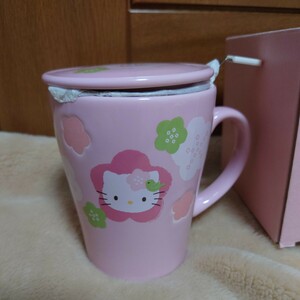 激レア★ハローキティ【新品】茶こし・フタ付マグカップ 和風 2006年 HELLOKITTY コーヒーカップ マグ 食器 はろうきてぃ SANRIO サンリオ