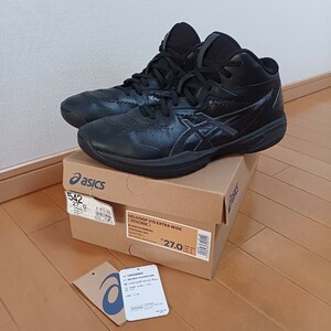 極美品！アシックス ゲルフープ V15 EXTRA WIDE ブラック／ガンメタル バッシュ バスケットシューズ ASICS 27 黒 26.5 GELHOOP 箱あり 正規