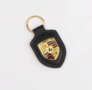 PORSCHE ポルシェ クレスト キーホルダー　ブラック　黒ポルシェ