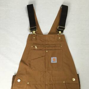 【美品】carhartt カーハート R01-M 102776-211 メキシコ製 オーバーオール ダブルニー ダック地 W32 L32 ワーク ジップフライ