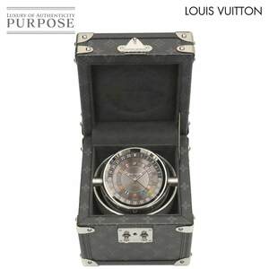 ルイヴィトン LOUIS VUITTON タンブール デュアル タイム テーブルクロック トランク Q1Q030 GMT クォーツ 置き時計 Tambour 90255903