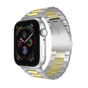 Apple Watch バンド シルバ ゴールド 45mm アップルウォッチ ベルト 45ミリ 金属 ステンレス 時計 バンド ビジネス風 高級 人気