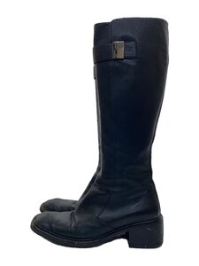 GUCCI◆ロングブーツ/サイドファスナー/UK6.5/BLK/レザー/103 0181/スレ傷有//