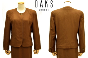 U-205★送料無料★美品★DAKS LONDON ダックス★卒業卒園入園入学式 カシミア＆タスマニアウール スカートスーツ セットアップ 9AR SK-66cm