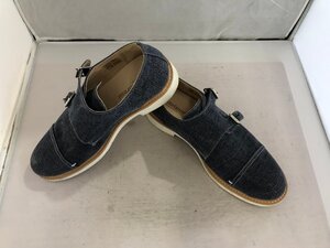 【stefano　rossi】ステファノロッシ　メンズ　ベルトストラップシューズ　インディゴブルー　キャンバス　26．5～27cm　SY02-F8J