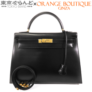 101728613 エルメス HERMES ケリー 32 □C刻印 黒 ブラック ボックスカーフ 外縫 2WAY ハンドバッグ ショルダーバッグ レディース