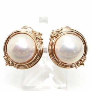 TASAKI(田崎真珠)《K14 マベパールイヤリング》J 約10.8g 半円真珠 マベ貝 pearl earring jewelry ジュエリー EE7/EF2