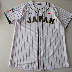 ○極美品 asics アシックス◆野球日本代表 侍ジャパン レプリカユニフォーム ホーム用 BAK713 NPB プロ野球◆メンズ Lサイズ