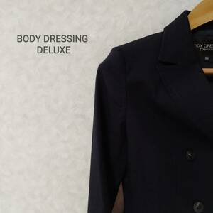 BODY DRESSING Deluxe ボディドレッシング デラックス ダブルボタン ジャケット アウター 無地 ショート丈 ダークブルー サイズ38 SJJ61