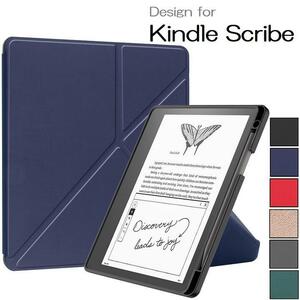 Kindle Scribe 10.2インチ用 PU+TPUカバーケース 電子書籍 耐衝撃 手帳型オートスリープ機能 スタンド 濃緑