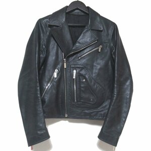 美品 DIOR HOMME ディオールオム サドルポケット レザー ダブル ライダースジャケット バイカージャケット 933L420A0385 44サイズ ブラック