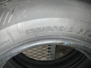 2024年製135/80R12 新品同様中古タイヤ2本セット　BRIDGESTONE スニーカー