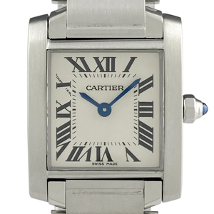 カルティエ CARTIER タンクフランセーズ SM W51008Q3 腕時計 SS クォーツ アイボリー レディース 【中古】