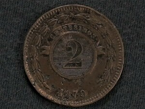 ◆パラグアイ◆2CENTESIMOS◆銅貨◆1870年