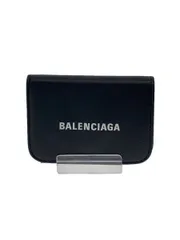 BALENCIAGA CASH MINI WALLET 3つ折り財布 レザー ブラック プリント メンズ 593813