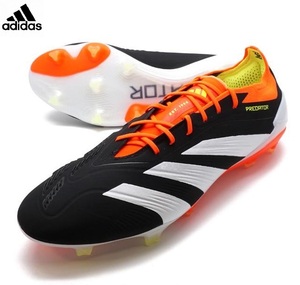 ・スピード発送 adidas PREDATOR ＬELITE L FG 固定式スパイク サッカーシューズ IE1802(ブラック/ホワイト/ソーラーレッド)２７．０CM