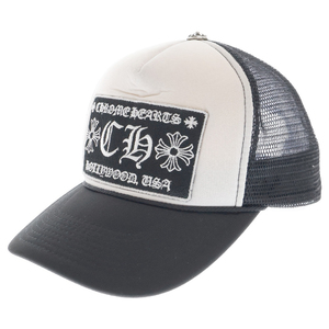 CHROME HEARTS クロムハーツ TRUCKER CAP CHパッチメッシュトラッカーキャップ 帽子 ブラック/ホワイト