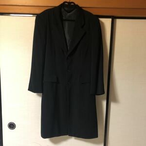 テーラージャケット　ロングコート 薄手　光沢ブラック　サイズフリー