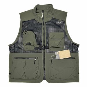 M 新品 ノースフェイス ユーティリティメッシュベスト Utility Mesh Vest キャンプ アウトドア カーキ ギア CAMP メッシュ ベスト