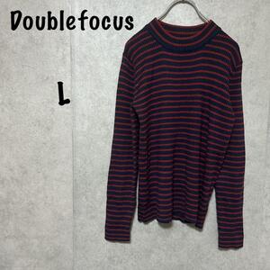 【Double focus】ダブルフォーカス（Ｌ）ボーダーニット＊ラウンドネック