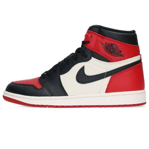 ナイキ NIKE AIR JORDAN 1 RETRO HIGH OG BRED TOE 555088-610 28.5cm エア ジョーダン1レトロハイオージースニーカー 中古 HJ12