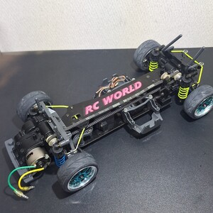 当時物、タミヤ　1/10 TA03 PRO レーシングカー、FRP ダブルデッキシャーシ、 TAMIYA　RC