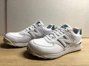 未使用 23cm 2E ニューバランスゴルフシューズ UGS574J3 ホワイト/グリーン new balance