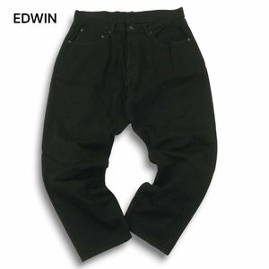 EDWIN エドウィン E0434 テーパード★ ブラック デニム パンツ ジーンズ Sz.XL　メンズ 黒 大きいサイズ　A4B04527_9#R