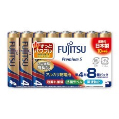 富士通 アルカリ乾電池 単4形 1.5V LR03 Premium S/8個パック｜LR03PS(8S) 17-0210