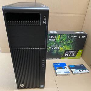 HP Z440 WorkStation Xeon E5-1650 v4 3.6GHz 256GB SSD 1TB + M.2 NVMe 500GB / RTX3060 / DVDマルチ / OS無