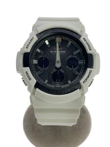 CASIO◆ソーラー腕時計・G-SHOCK/デジアナ/ラバー/BLK/WHT