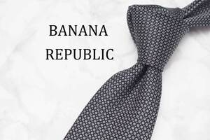 【美品】BANANA REPUBLIC バナナ リパブリック A-978 シルバー ブラック ブランド ネクタイ 良品 古着 卸 USED オールド SILK