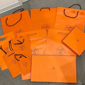 1円 大量 HERMES エルメスショッパー 空箱 おまとめ 11点 エルメス HERMES 空箱 ショッパー 紙袋 オレンジ 空き箱 ボックス ブランド