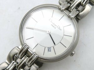 1円◆稼働◆ クリスチャンディオール D67-100 ホワイト クオーツ ユニセックス 腕時計 N70402