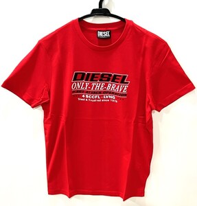 メンズ ディーゼル クルーネック プリント Tシャツ レッド M