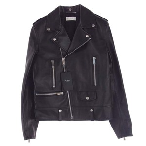 SAINT LAURENT サンローラン 484284 Y5YA2 L01 クラシック モーター サイクル レザー ライダース ジャケット 44【極上美品】【中古】